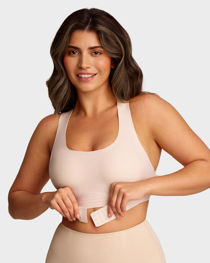 Front Closure Cross-Back Wireless Posture Bra