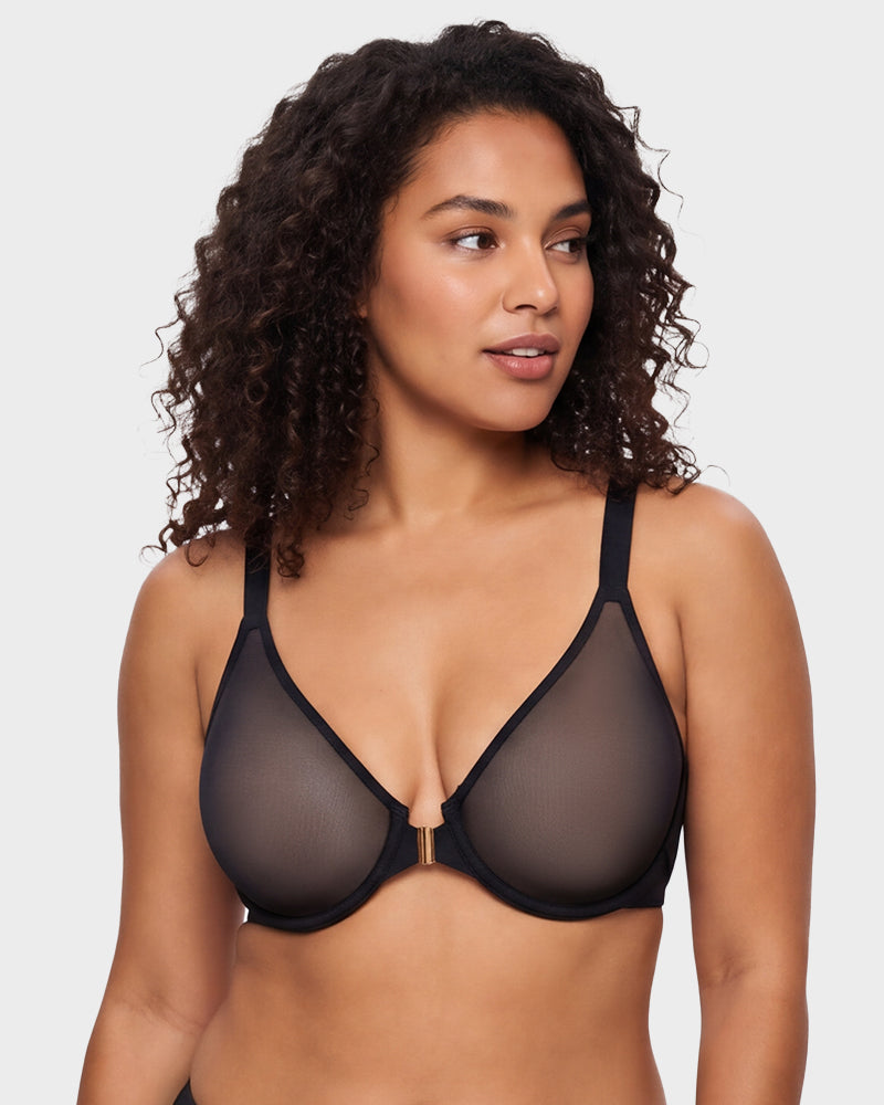 Front Closure Mesh Support Bra