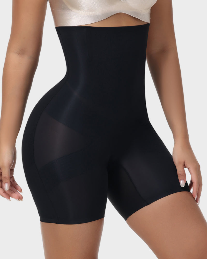High-Waist Cross Compression Shaping Shorts