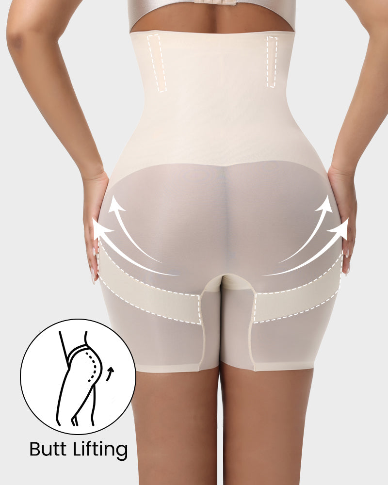 High-Waist Cross Compression Shaping Shorts