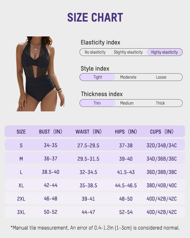 High-Waisted Tummy Control Mesh Bikini Set