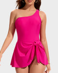 One Shoulder Skirted One Piece Swimsuit