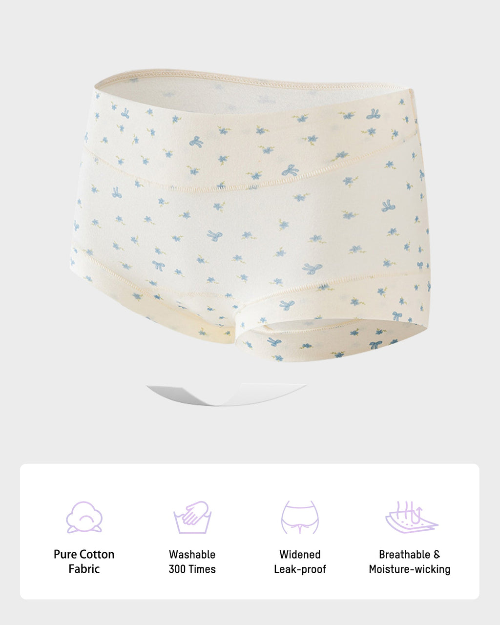 Seamless Antibacterial Cotton Boxer Panties (5 Pack)